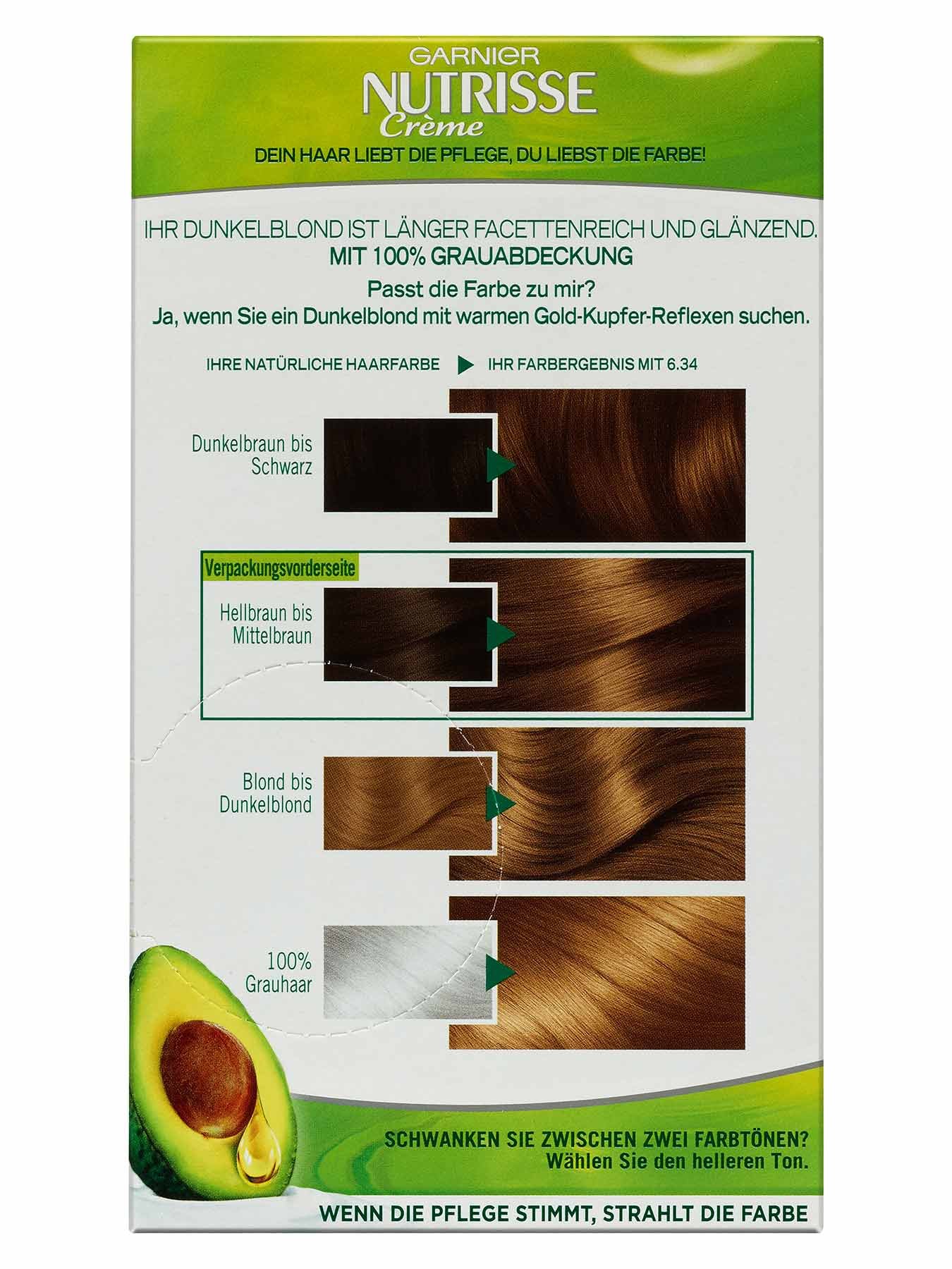 6-34DunklesHonigblondDauerhaftePflegeHaarfarbeNutrisseCreme1StkRueckseiteGarnierDeutschland-gr